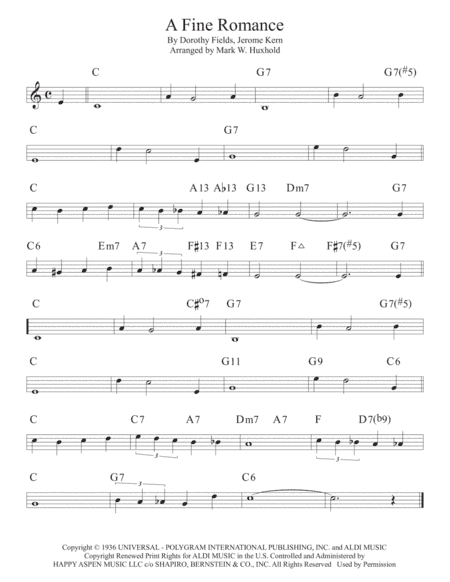 A Fine Romance (arr. Mark W. Huxhold)