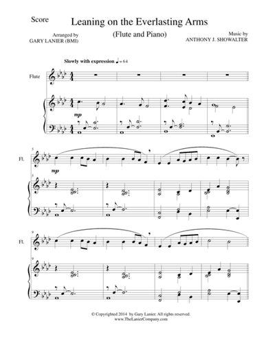 LEANING ON THE EVERLASTING ARMS (Flute/Piano and Flute Part) (arr. Gary Lanier)