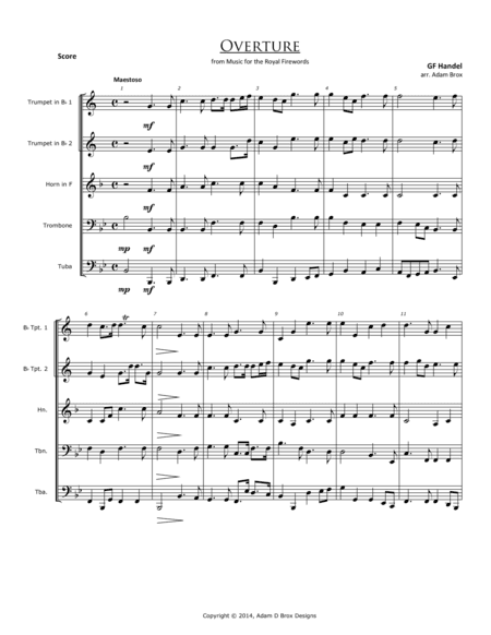 Overture to the Music for the Royal Fireworks (arr. Adam Brox)