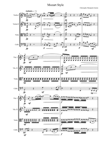 Mozart Style String Quartet