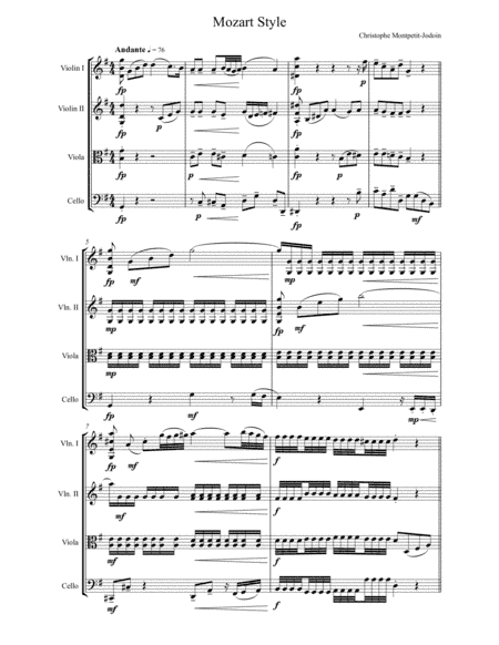 Mozart Style String Quartet