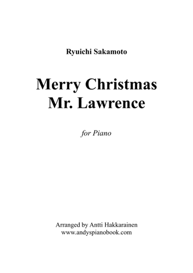 Merry Christmas, Mr. Lawrence (arr. Antti Hakkarainen)