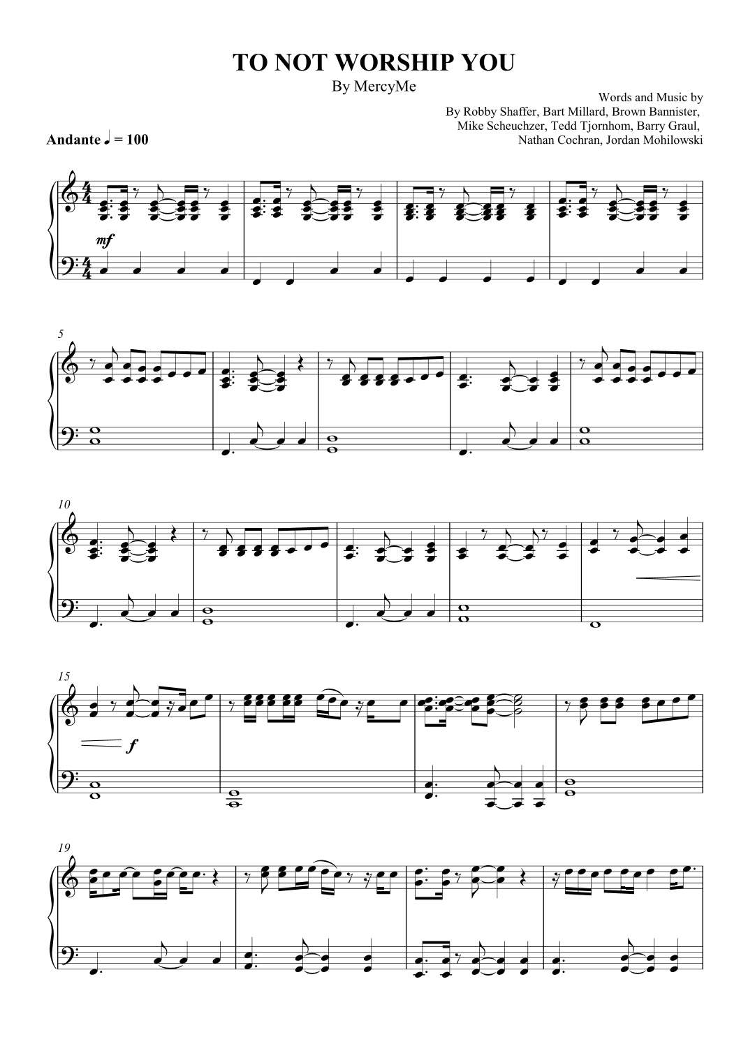 To Not Worship You (arr. SCMusic)
