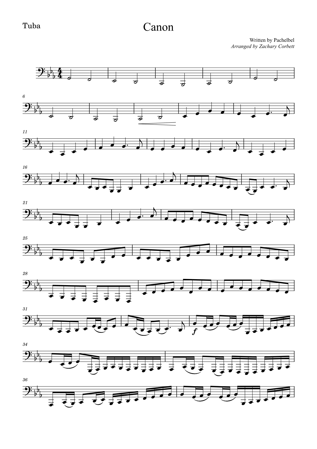 Canon (arr. Zachary Corbett)