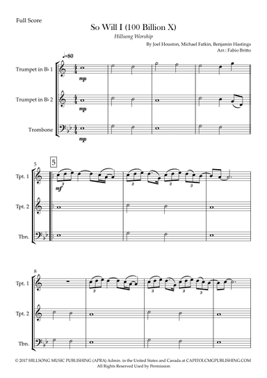 So Will I (100 Billion X) (arr. Fabio Britto)