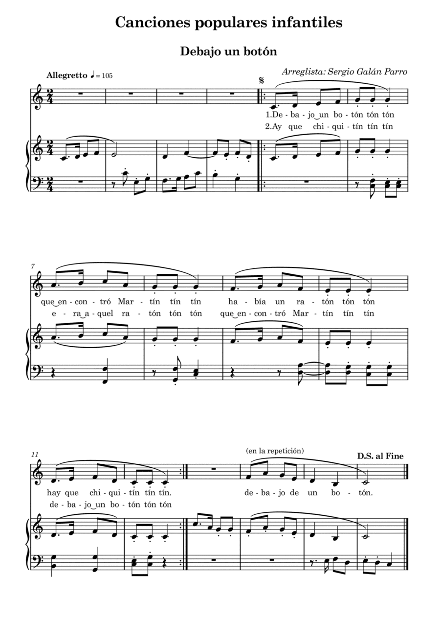 Debajo un botón (arr. Sergio Galan Parro)