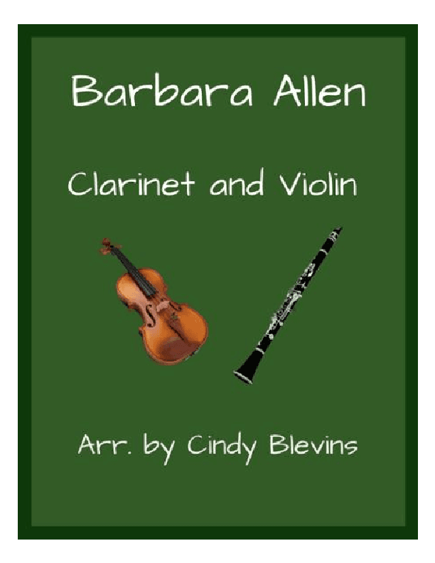 Barbara Allen, Clarinet and Violin (arr. Cindy Blevins)