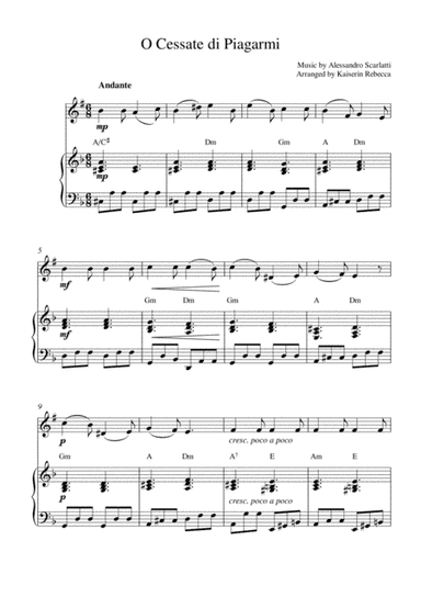O Cessate di Piagarmi (arr. Kaiserin Rebecca)