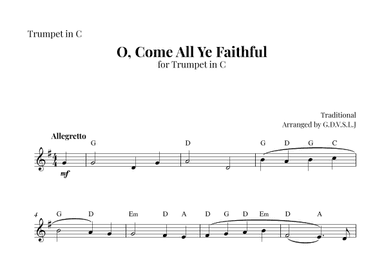 O, Come All Ye Faithful (arr. G.D.V.S.L.J)