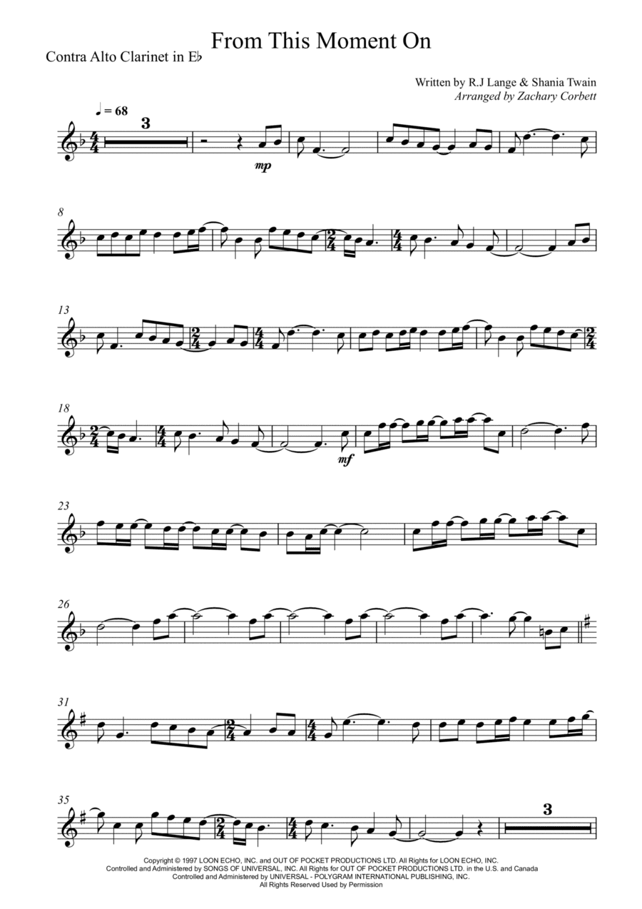 From This Moment On (arr. Zachary Corbett)