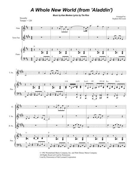 A Whole New World (from 'Aladdin') (arr. Stephen DeCesare)