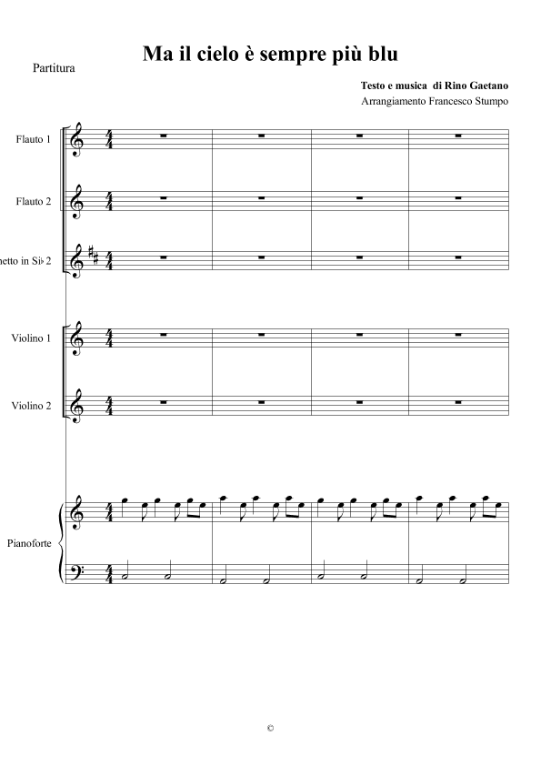 Ma Il Cielo E' Sempre Blu (arr. Francesco Stumpo)