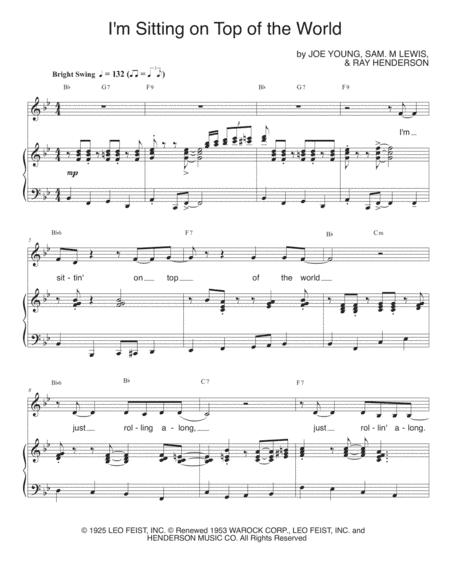 I'm Sitting On Top Of The World (arr. Frank De Vol)