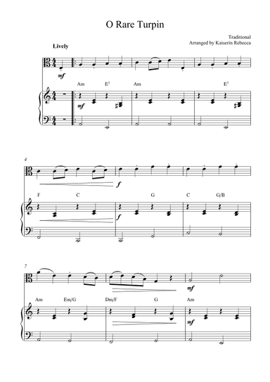 O Rare Turpin (arr. Kaiserin Rebecca)