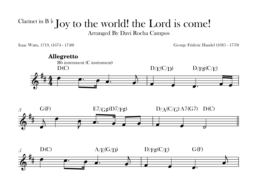 Joy to the world! the Lord is come! (arr. Davi Rocha Campos)