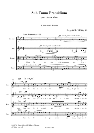 SUB TUUM PRAESIDIUM , OP. 46