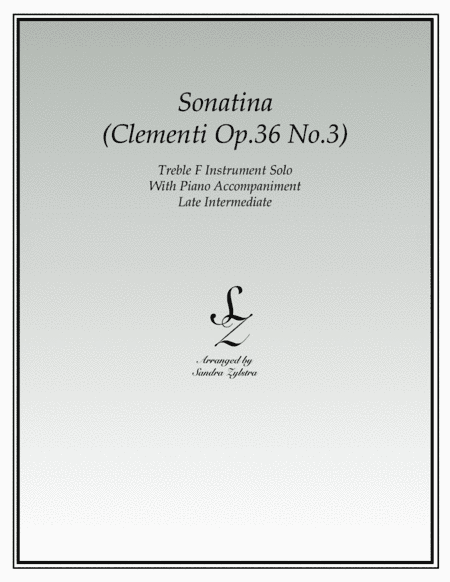Sonatina-Clementi (Op. 36, No. 3) (treble F instrument solo) (arr. Sandra Zylstra)