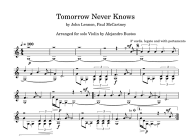 Tomorrow Never Knows (arr. Alejandro Bustos)