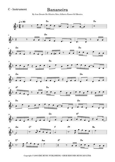 Bananeira (arr. Fabio Eduardo de Oliveira)