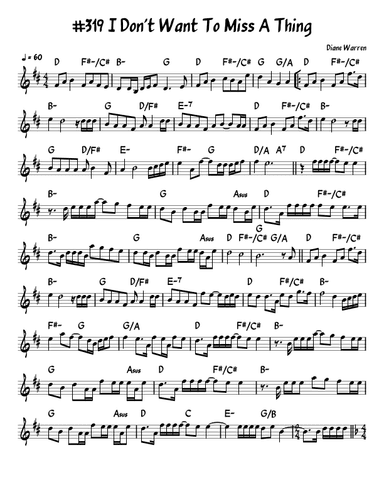 I Don't Want To Miss A Thing (arr. arr. by John Fries)