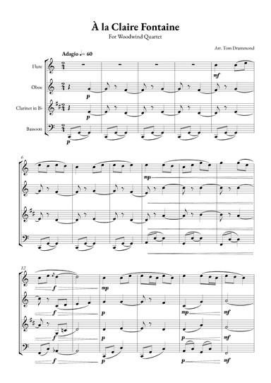 À la Claire Fontaine (arr. Tom Drummond)