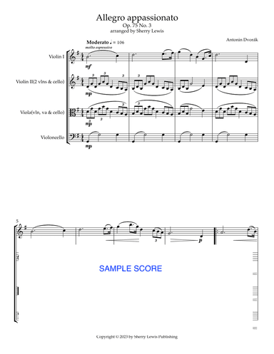 Allegro appassionato Op.l 75 No. 3, Antonin Dvorák (arr. Sherry Lewis)
