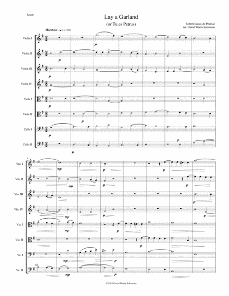 Lay a garland (or Tu es Petrus) for string octet (arr. David Warin Solomons)