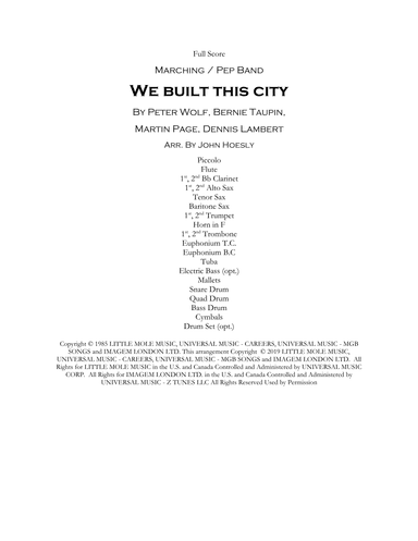 We Built This City (arr. John Hoesly)