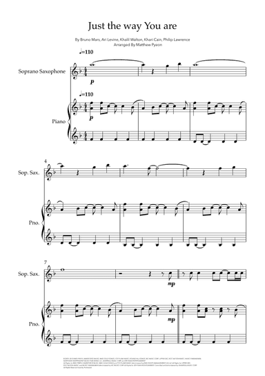 Just The Way You Are (arr. Matthew pyeon)