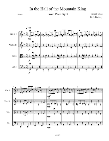 In the Hall of the Mountain King (String Quartet) (arr. B. C. Dockery)