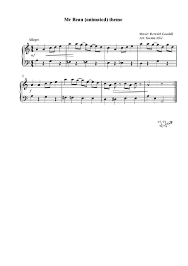 Mr Bean (animated) theme, piano
