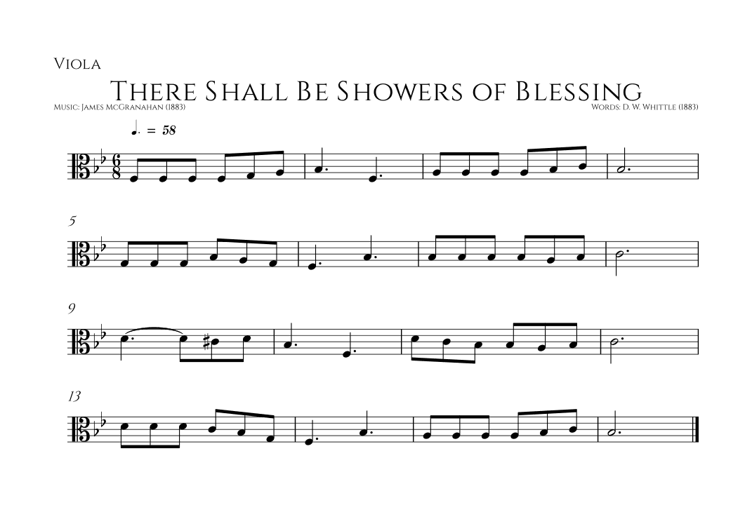 There Shall Be Showers of Blessing (arr. Music: James McGranahan (1883))