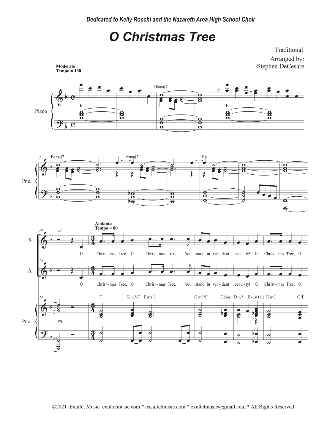 O Christmas Tree (2-part choir - (SA) (arr. Stephen DeCesare)