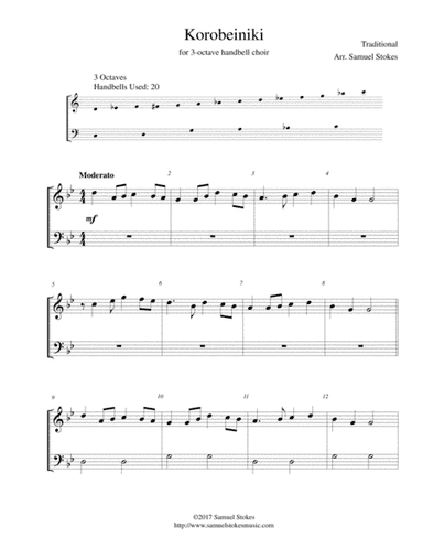 Korobeiniki (Korobushka) - for 3-octave handbell choir (arr. Samuel Stokes)