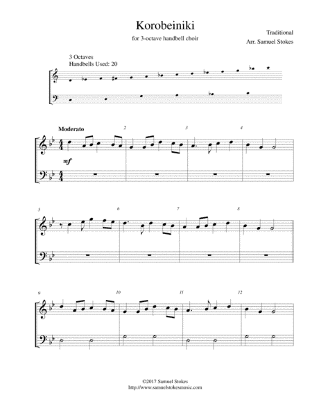 Korobeiniki (Korobushka) - for 3-octave handbell choir (arr. Samuel Stokes)