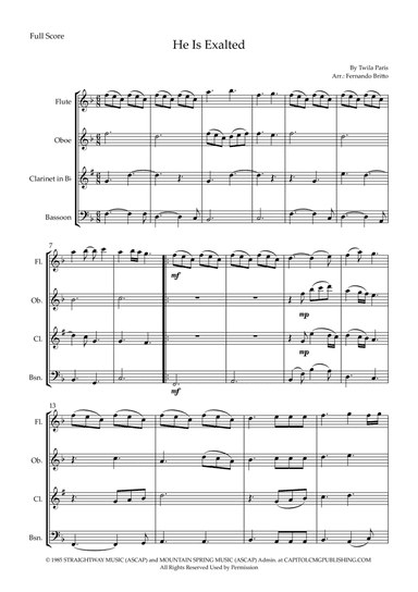 He Is Exalted (arr. Fernando Britto)