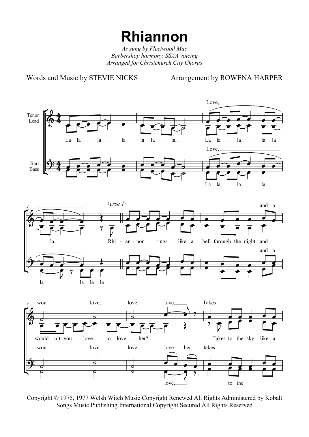 Rhiannon (arr. Rowena Harper)