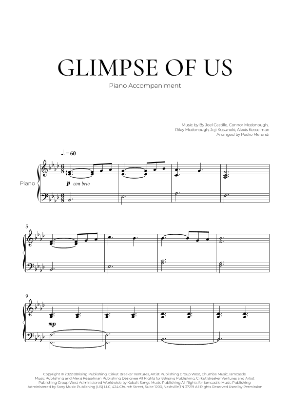 Glimpse Of Us (arr. Pedro Merendi)