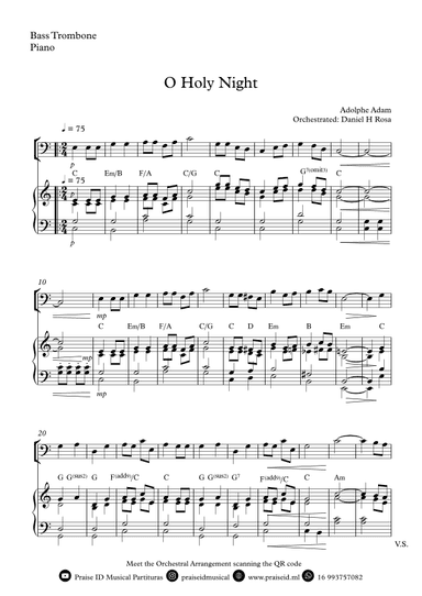 O Holy NIght - Christmas Carol - Bass Trombone and Piano (arr. Daniel H Rosa)