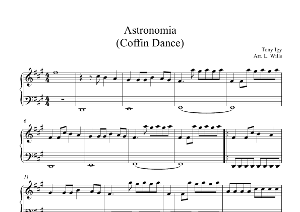 Astronomia (arr. Lydia Wills)