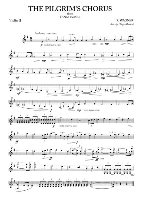 The Pilgrim's Chorus for String Quartet (arr. Diego Marani)