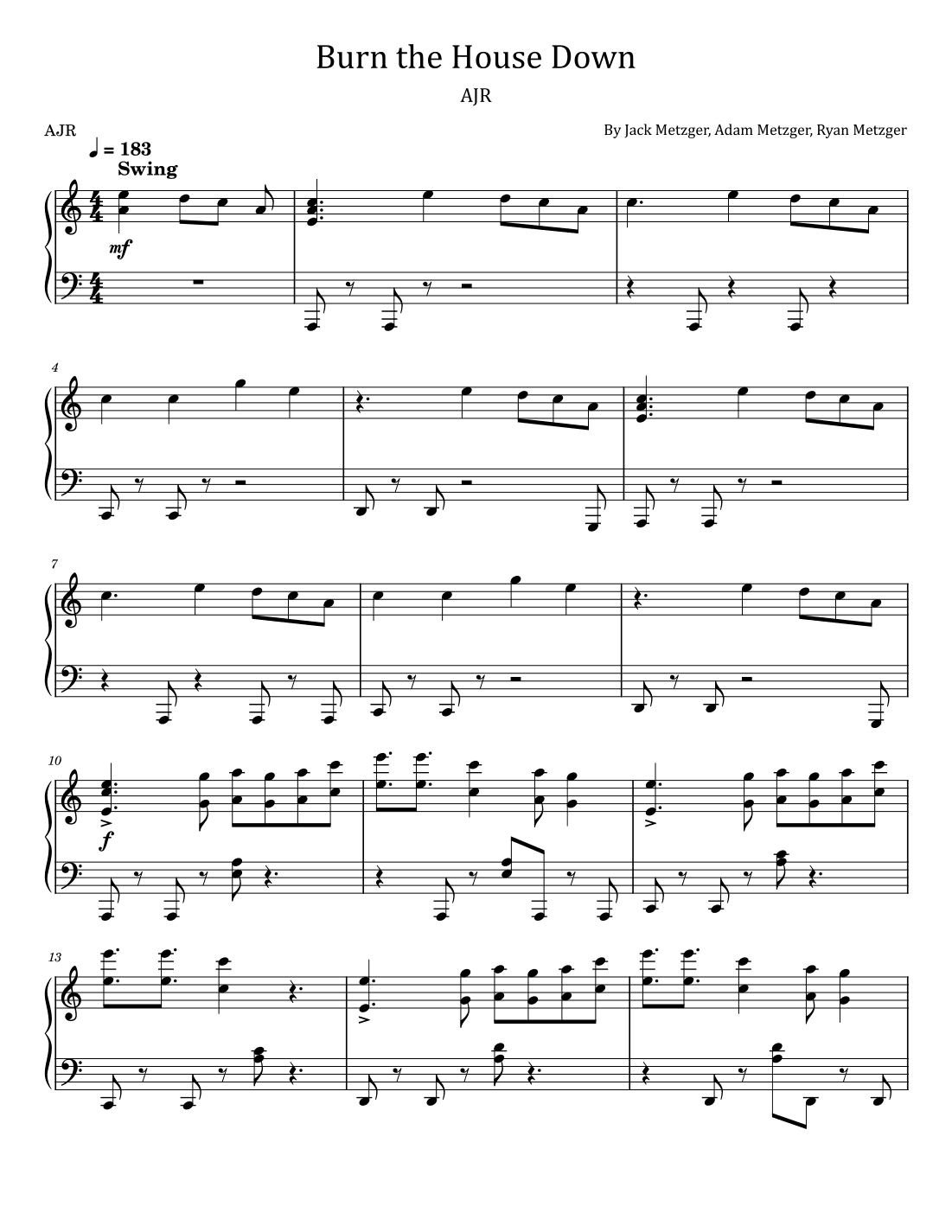 Burn The House Down (arr. poon)