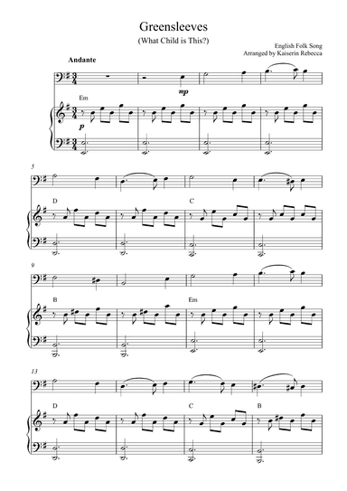 Greensleeves (arr. Kaiserin Rebecca)