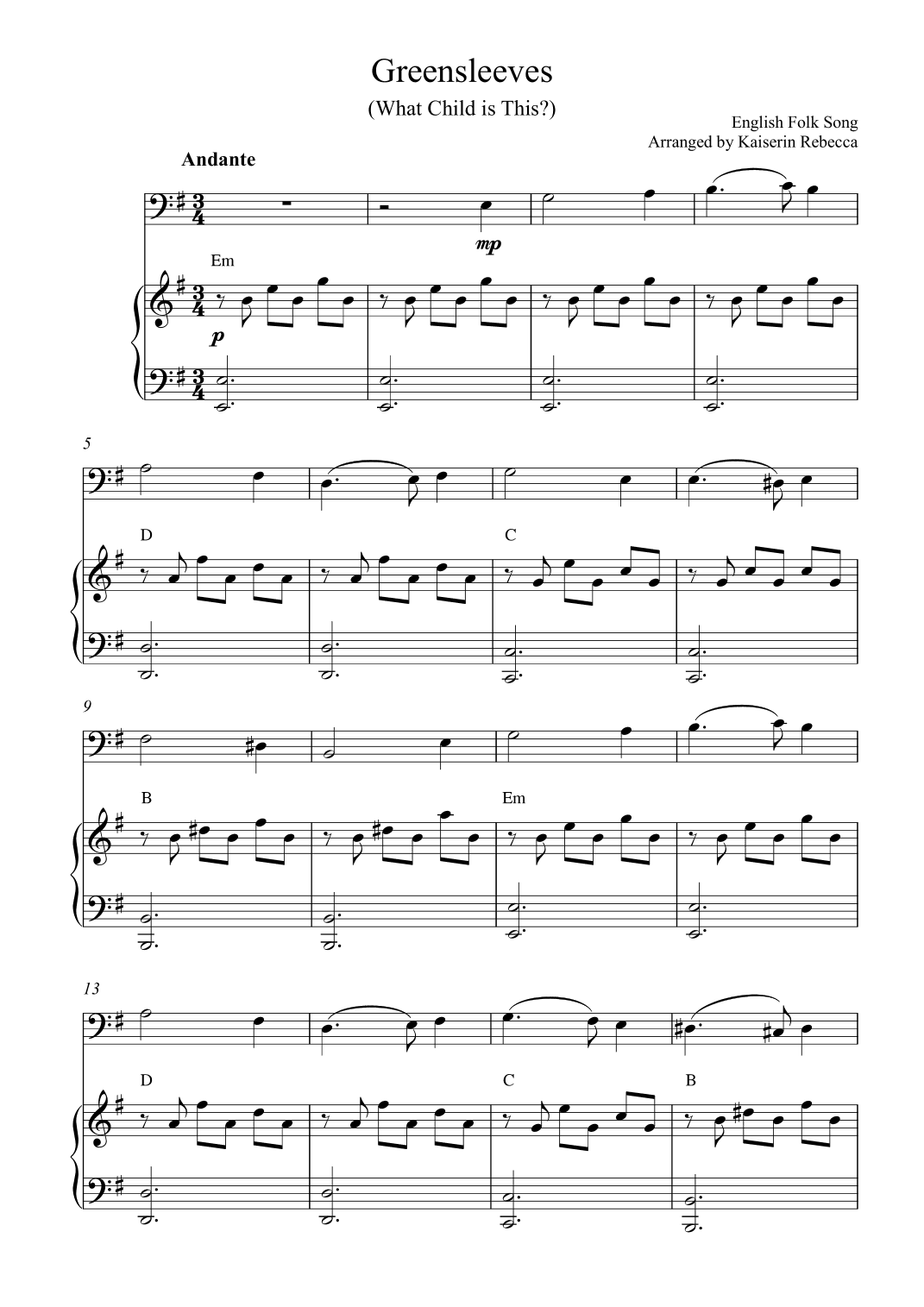 Greensleeves (arr. Kaiserin Rebecca)