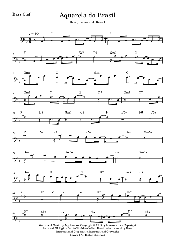 Aquarela Brasileira (aquarela Do Brasil) (brasil) (arr. Fabio Eduardo de Oliveira)