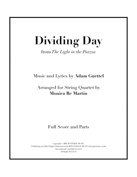 Dividing Day (arr. Monica Re Martin)