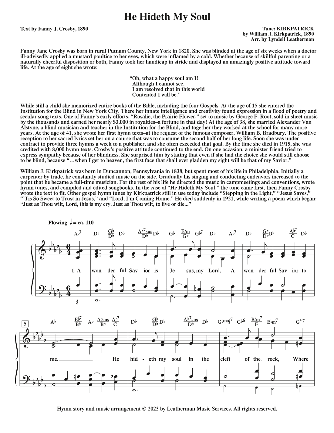 He Hideth My Soul (arr. Lyndell Leatherman)