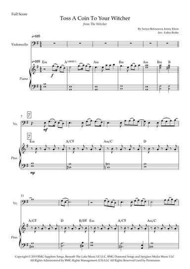 Toss A Coin To Your Witcher (arr. Fabio Britto)