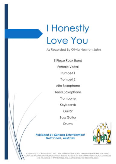 I Honestly Love You (arr. Jon Woodend)