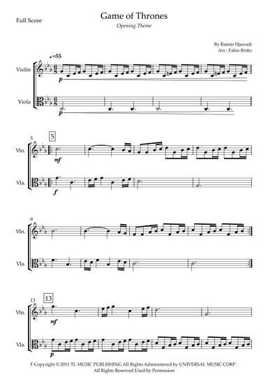 Game Of Thrones (arr. Fabio Britto)